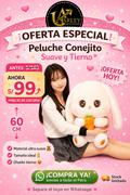 “La Coneja Kawaii de Ojos Preciosos e Imposible de Resistir” 60 CM "ORIGINAL IMPORTADO+ ENVIO GRATIS SOLO POR HOY🐰