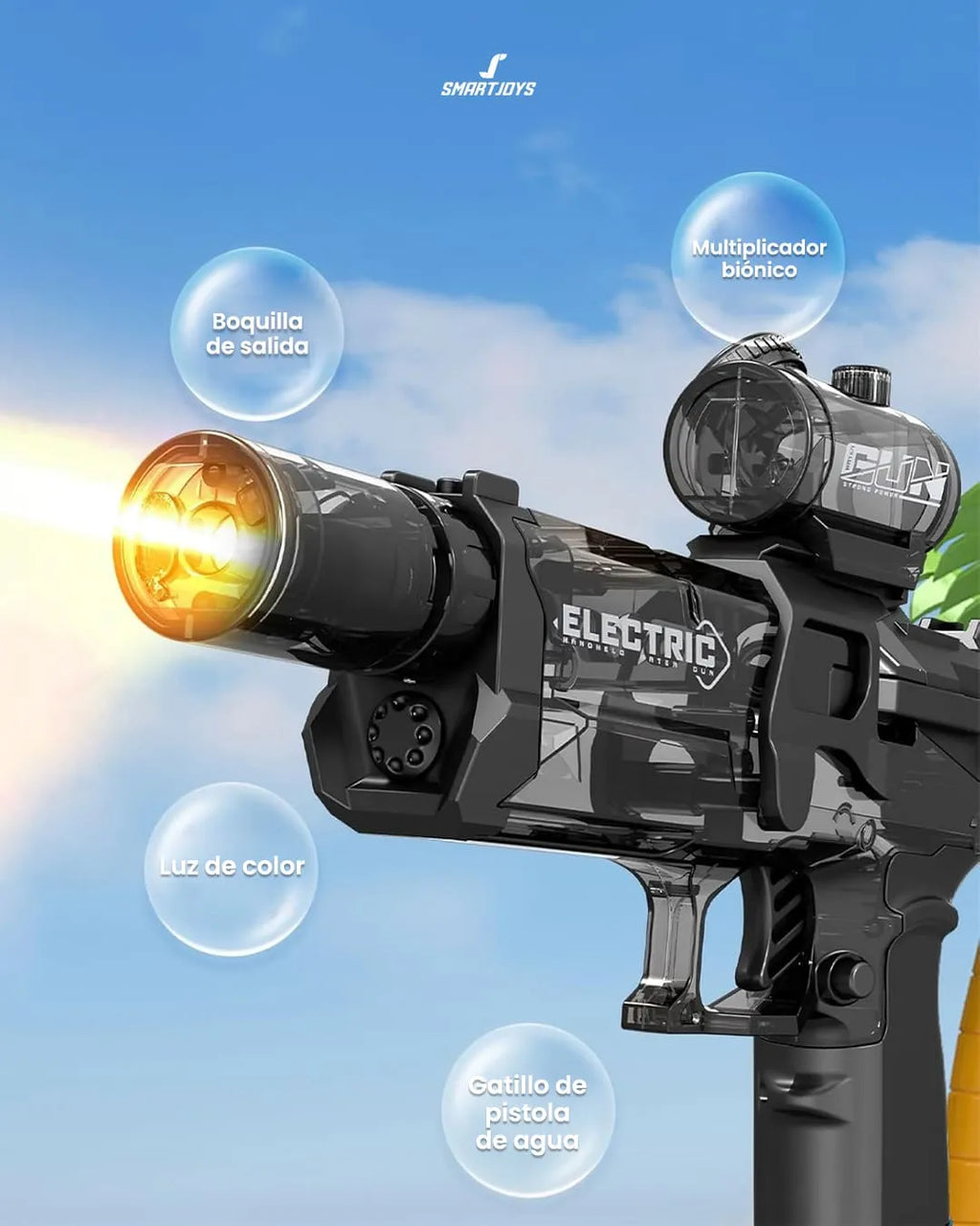 PISTOLA DE AGUA ELECTRICA (RECARGABLE + LUCES RGB) | ENVÍO GRATIS