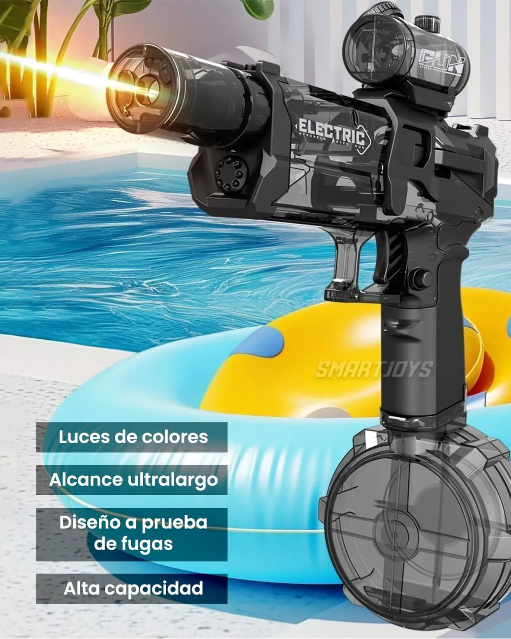 PISTOLA DE AGUA ELECTRICA (RECARGABLE + LUCES RGB) | ENVÍO GRATIS